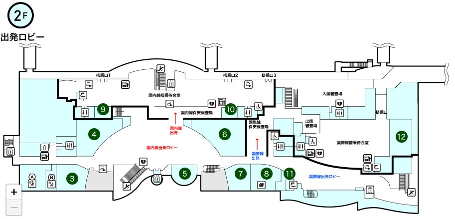 高松機場攻略 2026|交通巴士、設施、免稅店、必買伴手禮完整指南 - 第33張圖 高松機場二樓平面圖