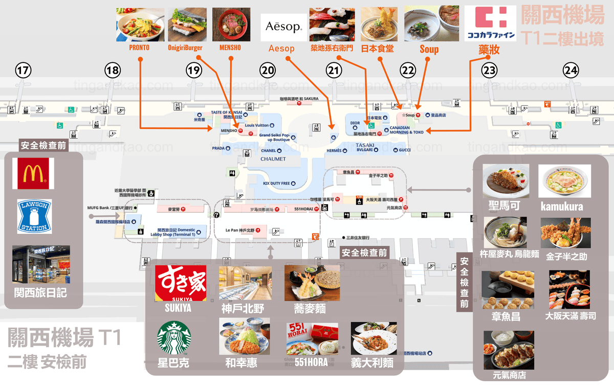 關西機場 T1航廈|交通、設施、免稅商店餐廳位置圖 一篇搞定 - 第13張圖 關西機場 T1航廈|交通、設施、免稅商店餐廳位置圖 一篇搞定