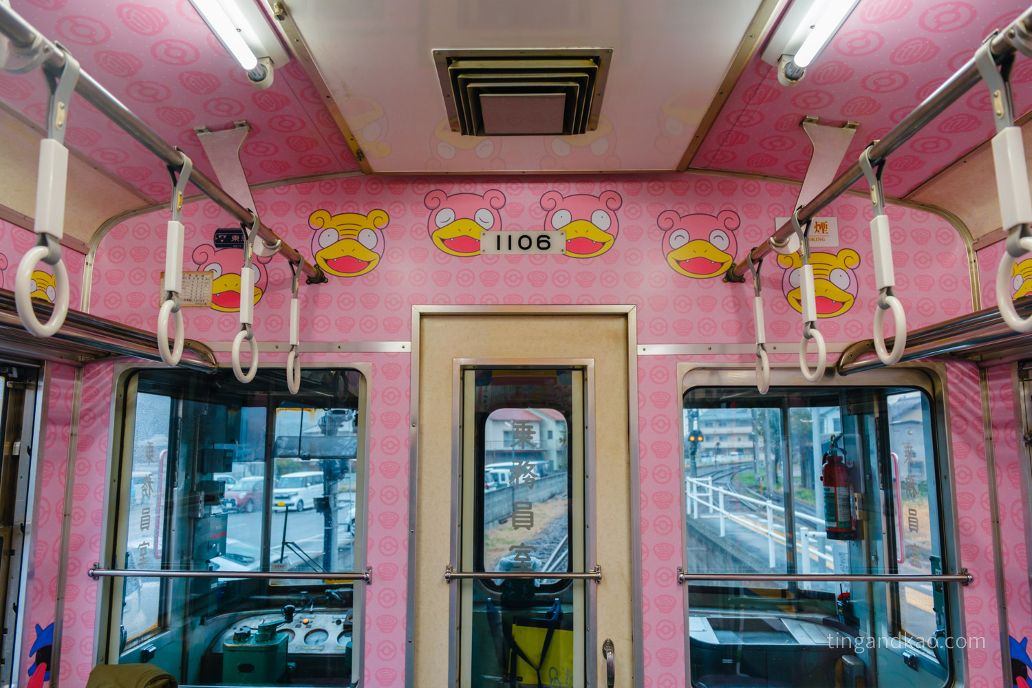 呆呆獸電車|香川琴電限定,從座椅到廣告全都是呆呆獸,超級療癒 - 第17張圖 粉紅色內裝