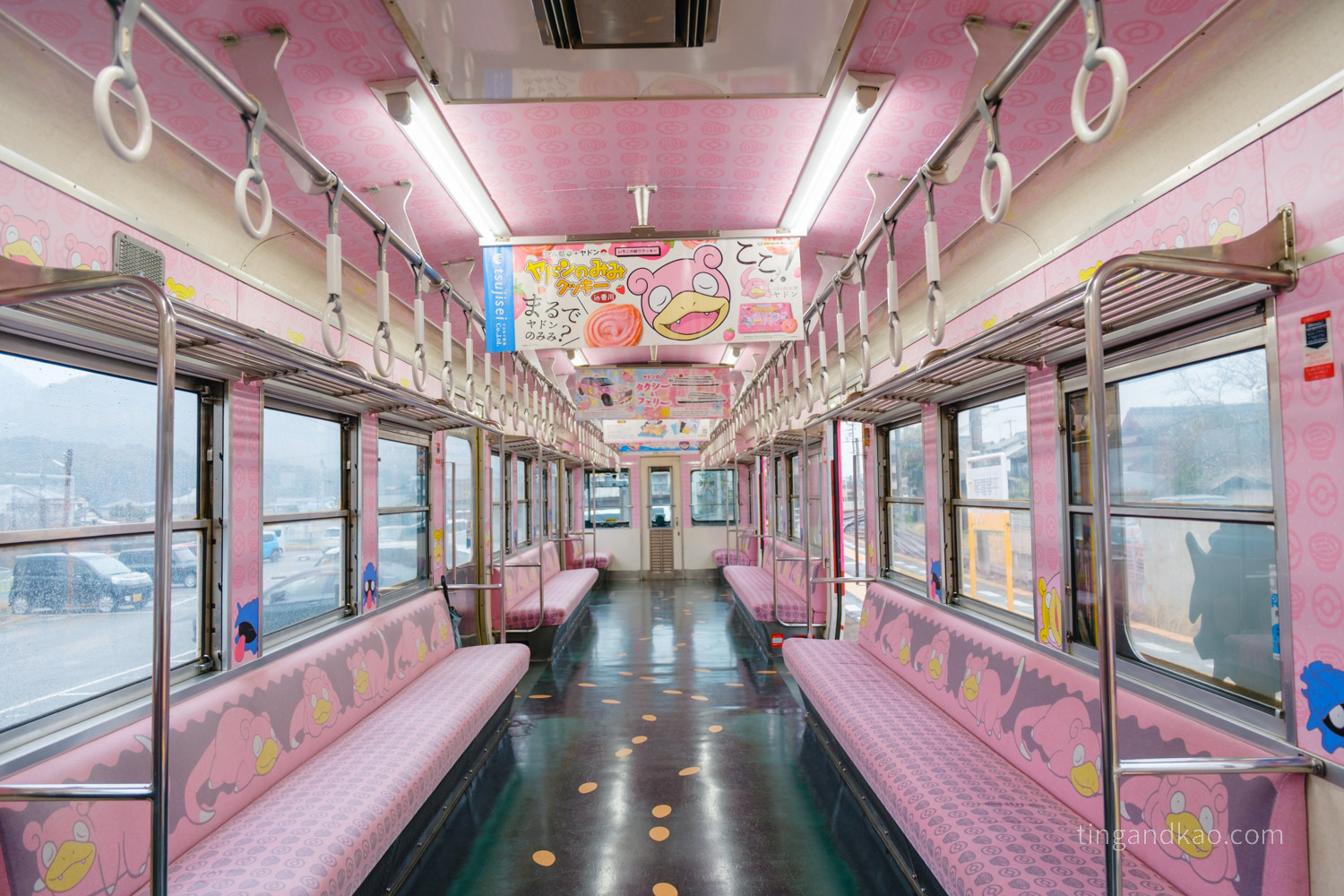 呆呆獸電車|香川琴電限定,從座椅到廣告全都是呆呆獸,超級療癒 - 第9張圖 呆呆獸電車內部塗裝